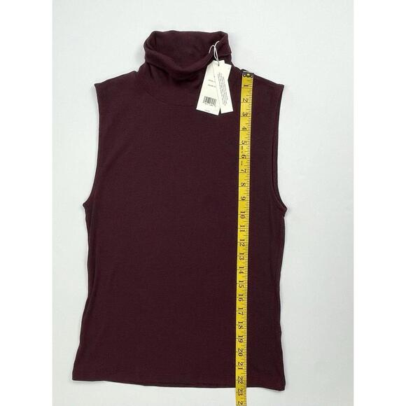 NWT $125 Vince Women's Sleeveless Turtleneck Top Merlot Burgundy Size Medium - Picture 6 of 9